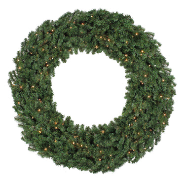 5' Pre-Lit Commercial Canadian Pine Artificial Christmas Wreath, Clear Lights